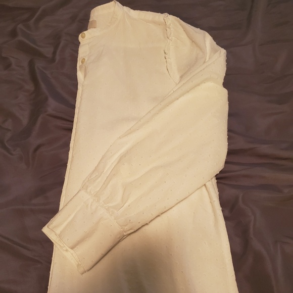 Swiss Dot Button Down Blouse - Picture 3 of 3